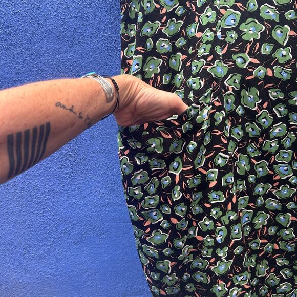 tatyana abstract floral print linen blend dress - Picture 6 of 7